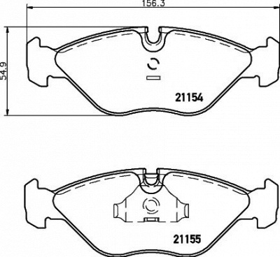 HELLA PAGID 8db355007591 -  Комплект тормозных колодок, дисковый тормоз